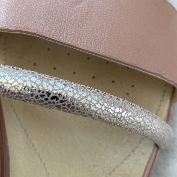 GEOX respira gold metallic and skin/nude color (pale rose) breathing sandal 39.5 - Picture 10 of 13